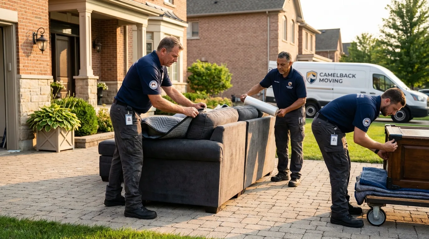 Large estate moving crew wrapping furniture in Wise, VA