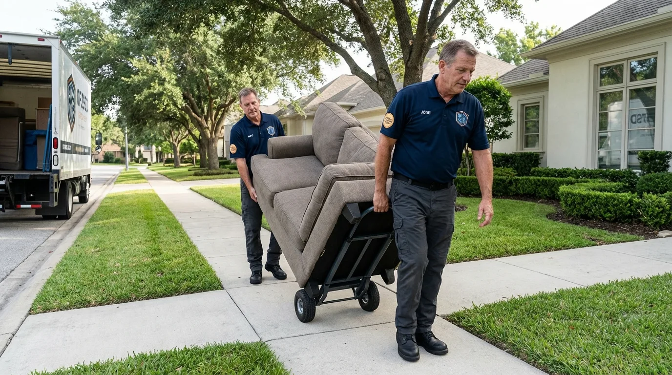 Local residential moving crew loading furniture in Wise, VA