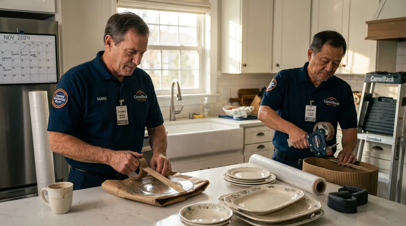Professional crew packing kitchen dishware in Wise, VA