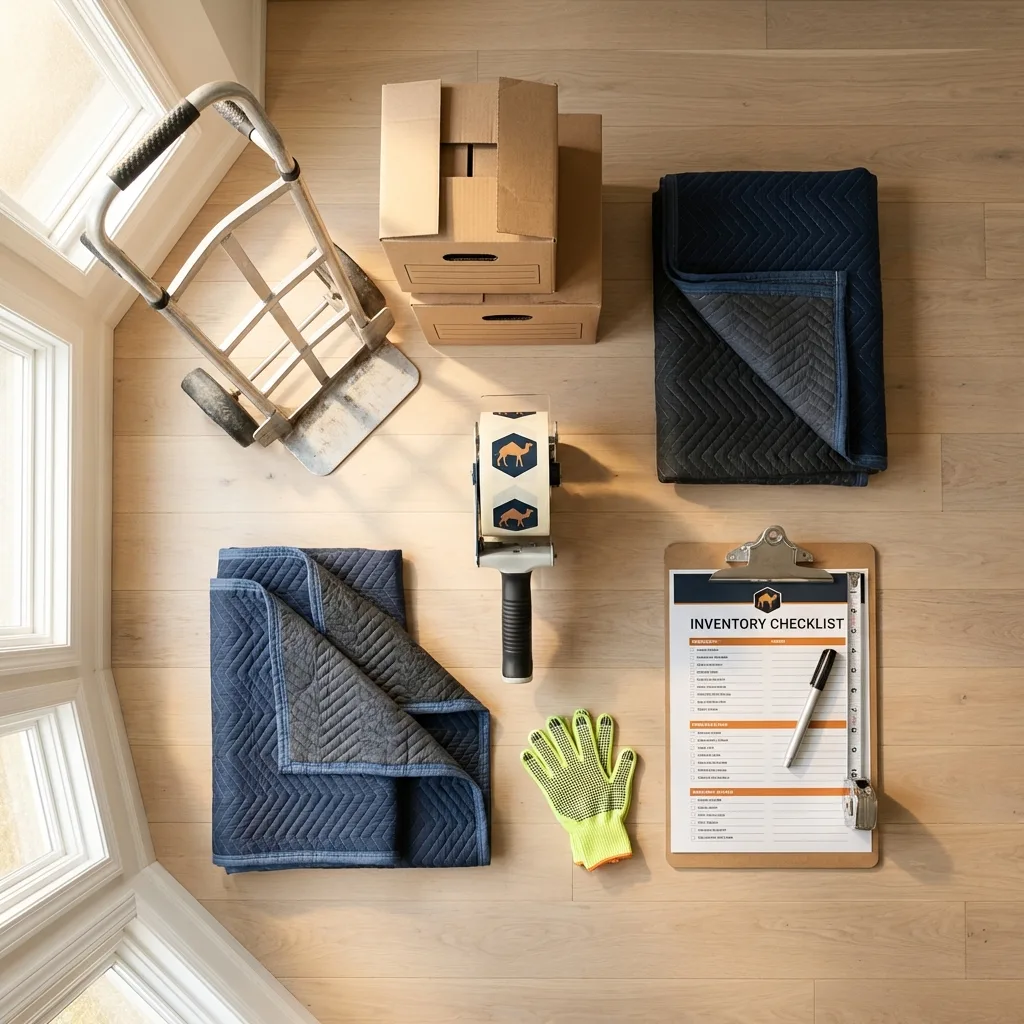 Professional moving supplies and packing materials layout for Wise residential relocations
